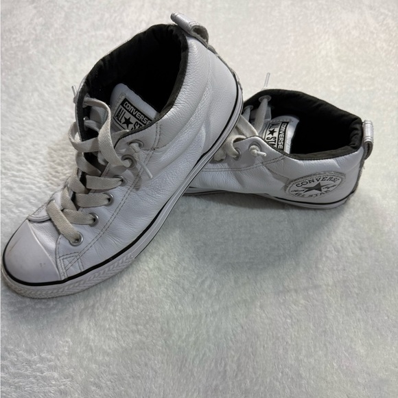 Converse White Canvas Sneakers with Rubber Sole - Picture 4 of 8